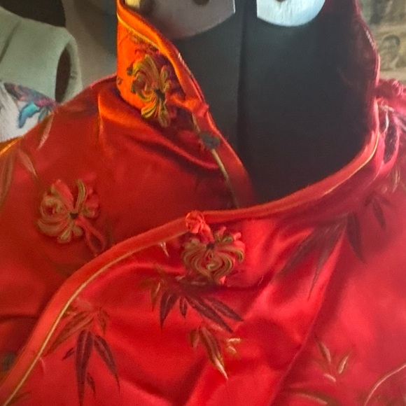 Qipao red bamboo top - Picture 3 of 4